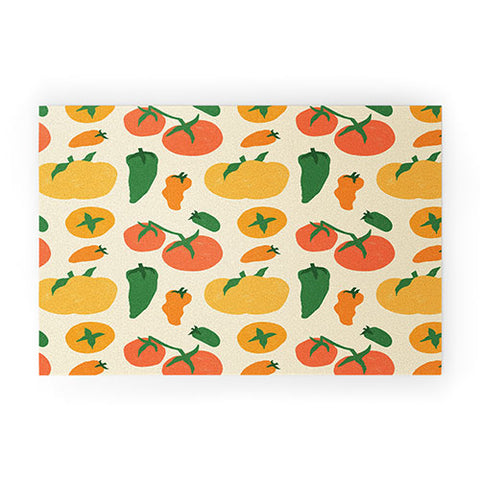 haleyum Veggie Love Pattern Welcome Mat