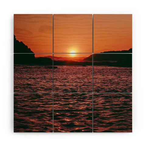 Hannah Kemp A Coastal Sunset Wood Wall Mural