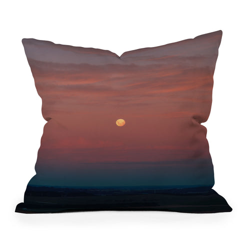 Hannah Kemp A Full Moon Outdoor Throw Pillow