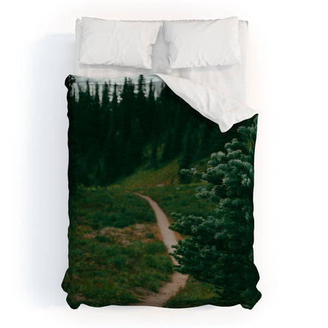Hannah Kemp A Green Hiking Trail Duvet Cover