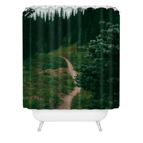 Hannah Kemp A Green Hiking Trail Shower Curtain