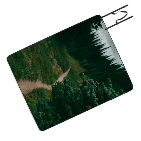 Hannah Kemp A Green Hiking Trail Picnic Blanket