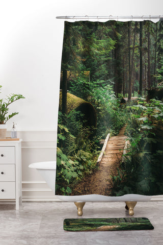 Hannah Kemp A Walk in the Woods II Shower Curtain And Mat