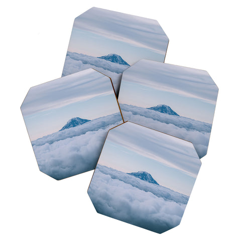 Hannah Kemp Adams above Clouds Coaster Set