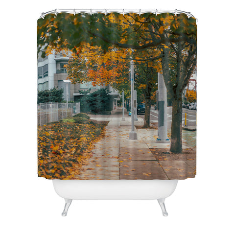 Hannah Kemp Autumn Sidewalk Shower Curtain