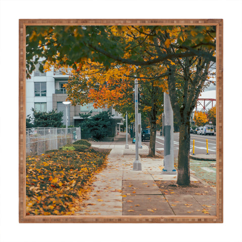 Hannah Kemp Autumn Sidewalk Square Tray