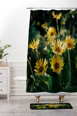Hannah Kemp Balsamorhiza Sagittata Shower Curtain And Mat