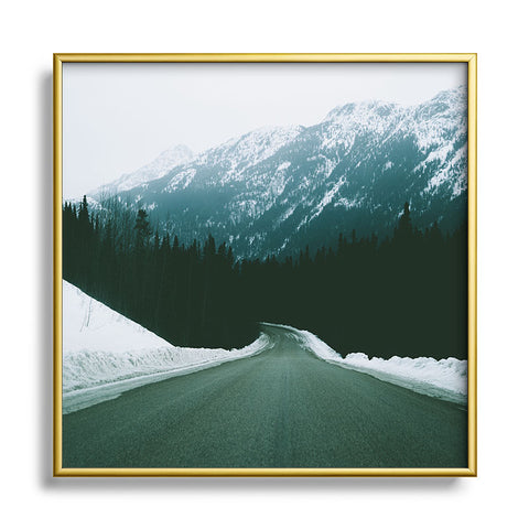 Hannah Kemp BC Mountain Drive Square Metal Framed Art Print