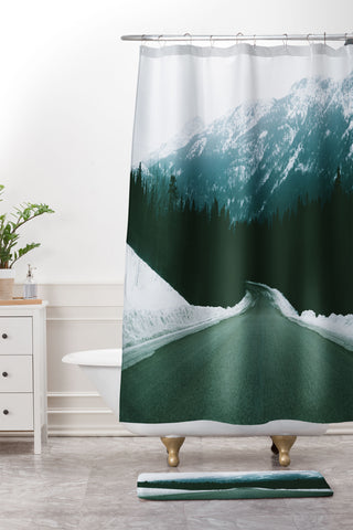 Hannah Kemp BC Mountain Drive Shower Curtain And Mat