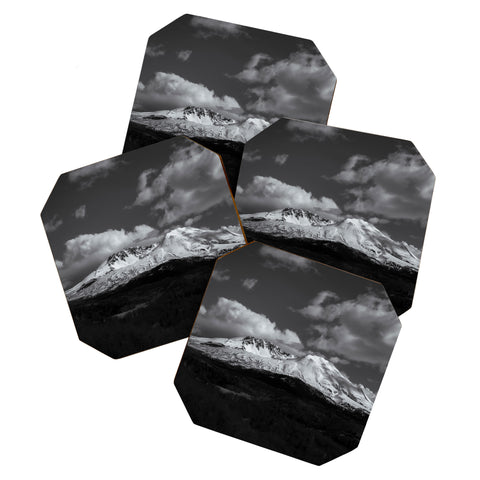 Hannah Kemp Black and White Mt St Helens Coaster Set