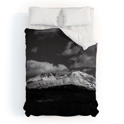 Hannah Kemp Black and White Mt St Helens Comforter