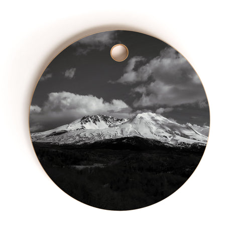 Hannah Kemp Black and White Mt St Helens Cutting Board Round