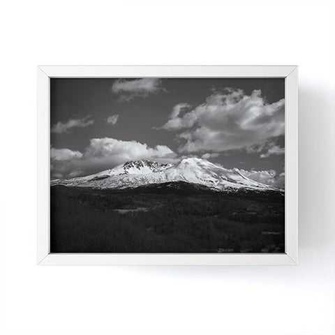 Hannah Kemp Black and White Mt St Helens Framed Mini Art Print
