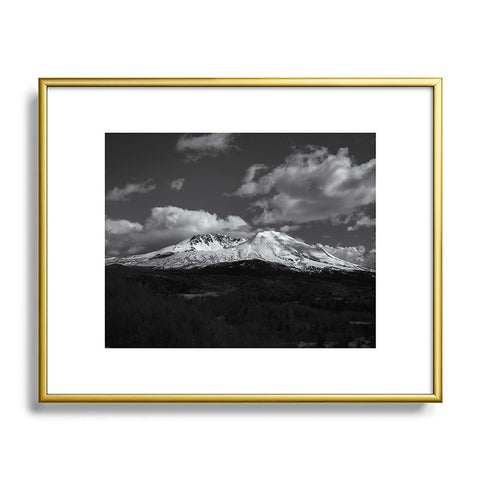 Hannah Kemp Black and White Mt St Helens Metal Framed Art Print