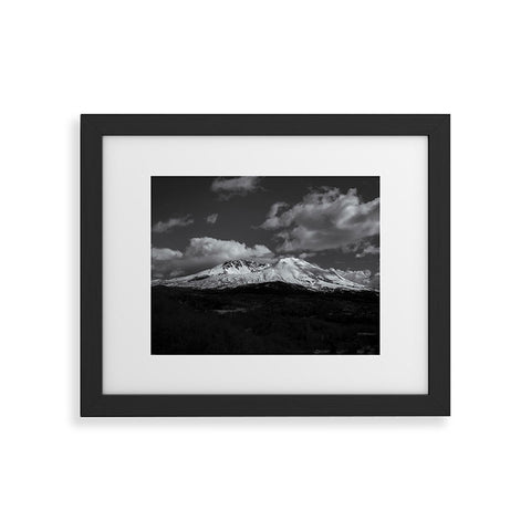 Hannah Kemp Black and White Mt St Helens Framed Art Print