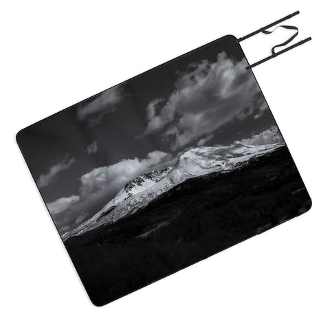 Hannah Kemp Black and White Mt St Helens Picnic Blanket