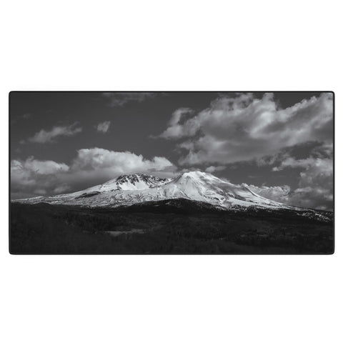 Hannah Kemp Black and White Mt St Helens Desk Mat