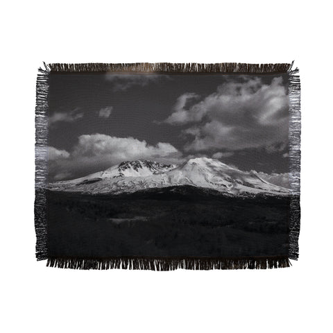 Hannah Kemp Black and White Mt St Helens Throw Blanket