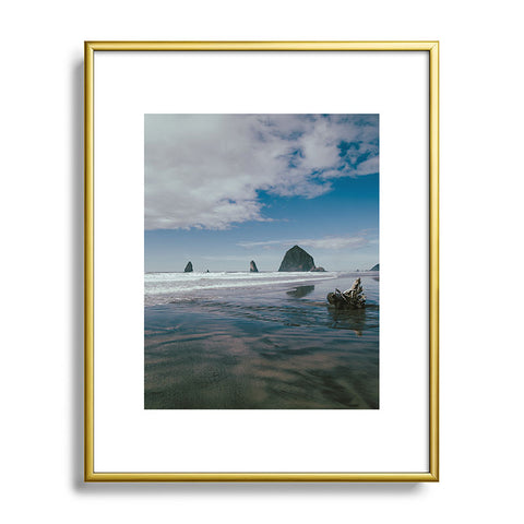 Hannah Kemp Blue Cannon Beach Metal Framed Art Print