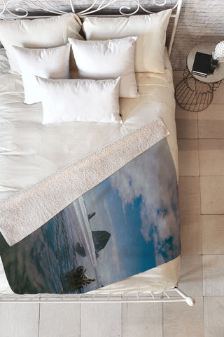 Hannah Kemp Blue Cannon Beach Fleece Throw Blanket