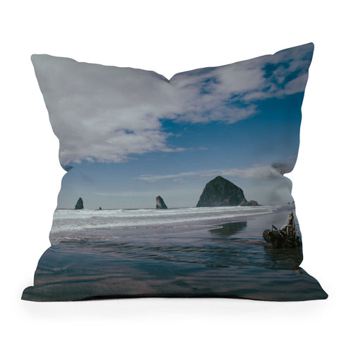 Hannah Kemp Blue Cannon Beach Throw Pillow