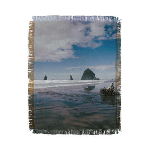 Hannah Kemp Blue Cannon Beach Throw Blanket