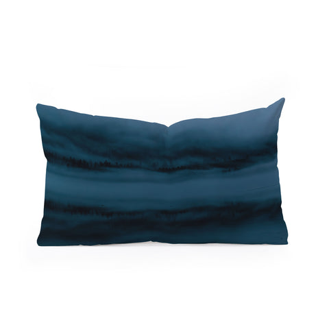 Hannah Kemp Blue Hour Lake Reflection Oblong Throw Pillow