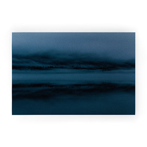 Hannah Kemp Blue Hour Lake Reflection Welcome Mat