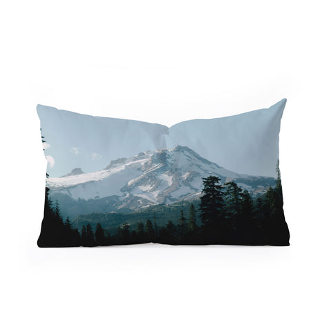 Hannah Kemp Blue Mount Hood Oblong Throw Pillow