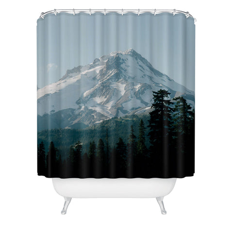 Hannah Kemp Blue Mount Hood Shower Curtain