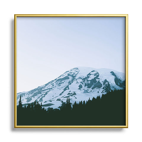 Hannah Kemp Blue Rainier Square Metal Framed Art Print
