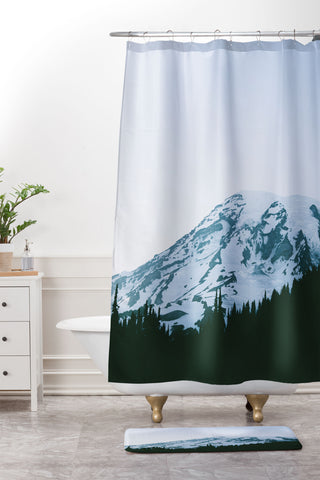 Hannah Kemp Blue Rainier Shower Curtain And Mat