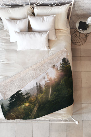 Hannah Kemp Bright Forest Fleece Throw Blanket