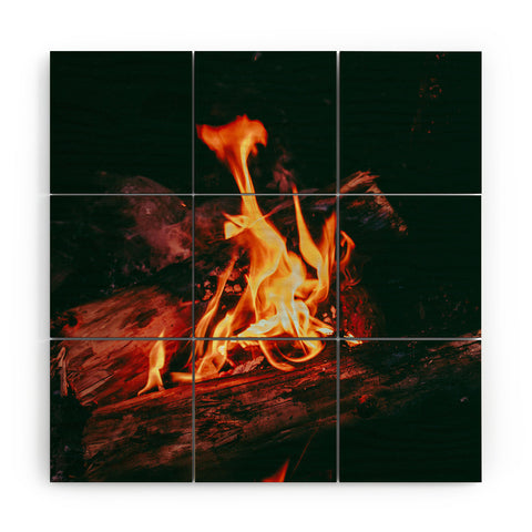 Hannah Kemp Campfire Wood Wall Mural