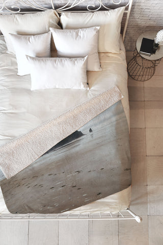 Hannah Kemp Cannon Beach Oregon Fleece Throw Blanket