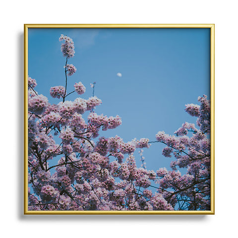 Hannah Kemp Cherry Moon Square Metal Framed Art Print