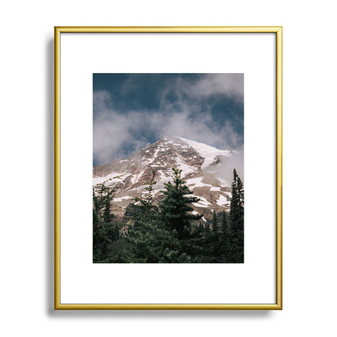 Hannah Kemp Cloudy Rainier Metal Framed Art Print