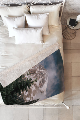 Hannah Kemp Cloudy Rainier Fleece Throw Blanket
