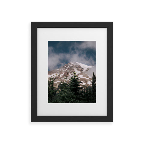 Hannah Kemp Cloudy Rainier Framed Art Print