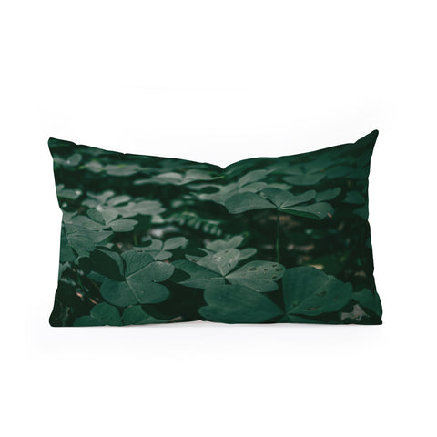 Hannah Kemp Clovers Nature Photo Oblong Throw Pillow