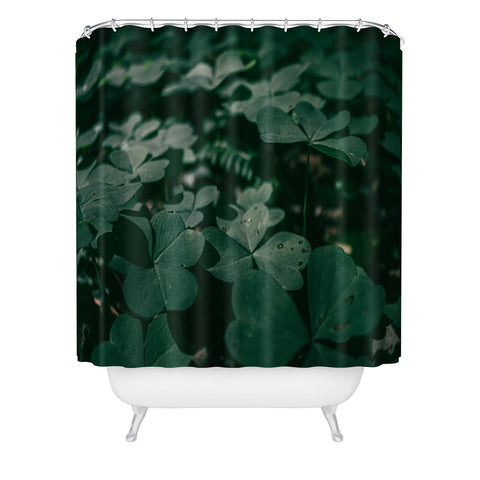 Hannah Kemp Clovers Nature Photo Shower Curtain