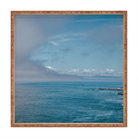 Hannah Kemp Coastal Clouds Moving In Square Tray