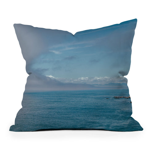 Hannah Kemp Coastal Clouds Moving In Outdoor Throw Pillow