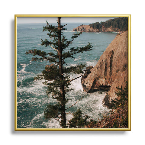 Hannah Kemp Coastal Oregon Square Metal Framed Art Print