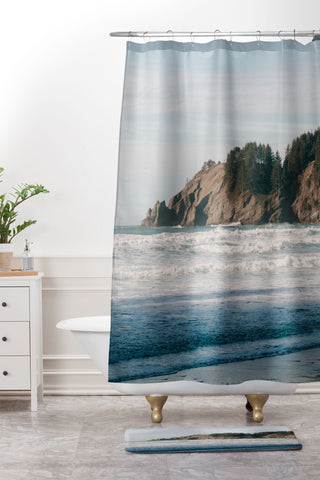 Hannah Kemp Coastal Shower Curtain And Mat