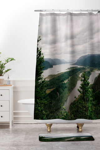 Hannah Kemp Columbia River Gorge Shower Curtain And Mat