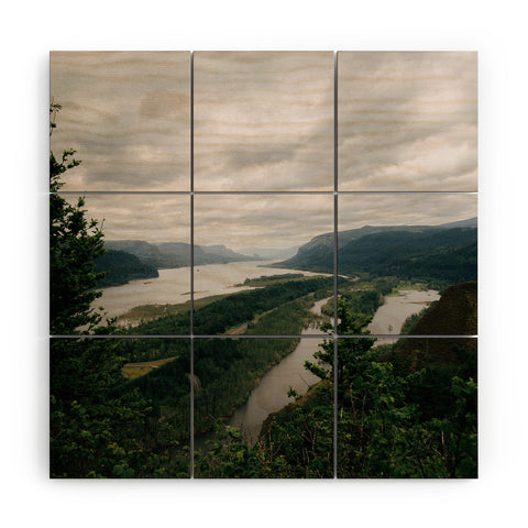 Hannah Kemp Columbia River Gorge Wood Wall Mural