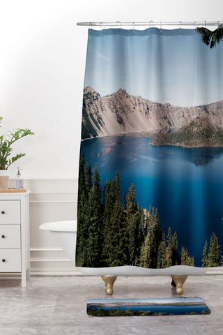 Hannah Kemp Crater Lake Shower Curtain And Mat