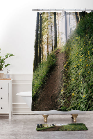 Hannah Kemp Dandelion Path Shower Curtain And Mat