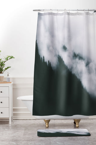 Hannah Kemp Dark and Foggy Shower Curtain And Mat